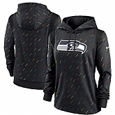 Women's Seattle Seahawks Nike Anthracite 2021 NFL Crucial Catch Therma Pullover Hoodie